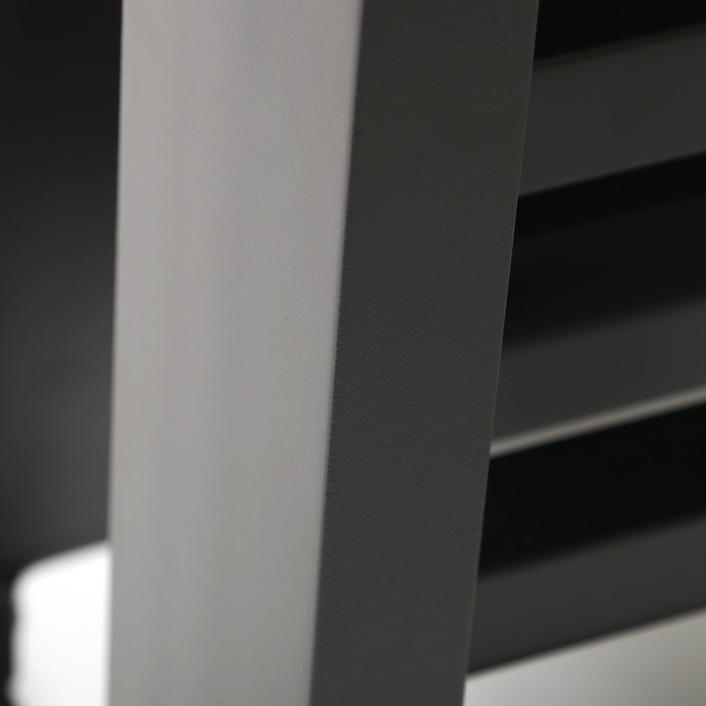 Palermo High Back Armless Chair Nurture Charcoal Cushions Graphite Finish Detail, image 10