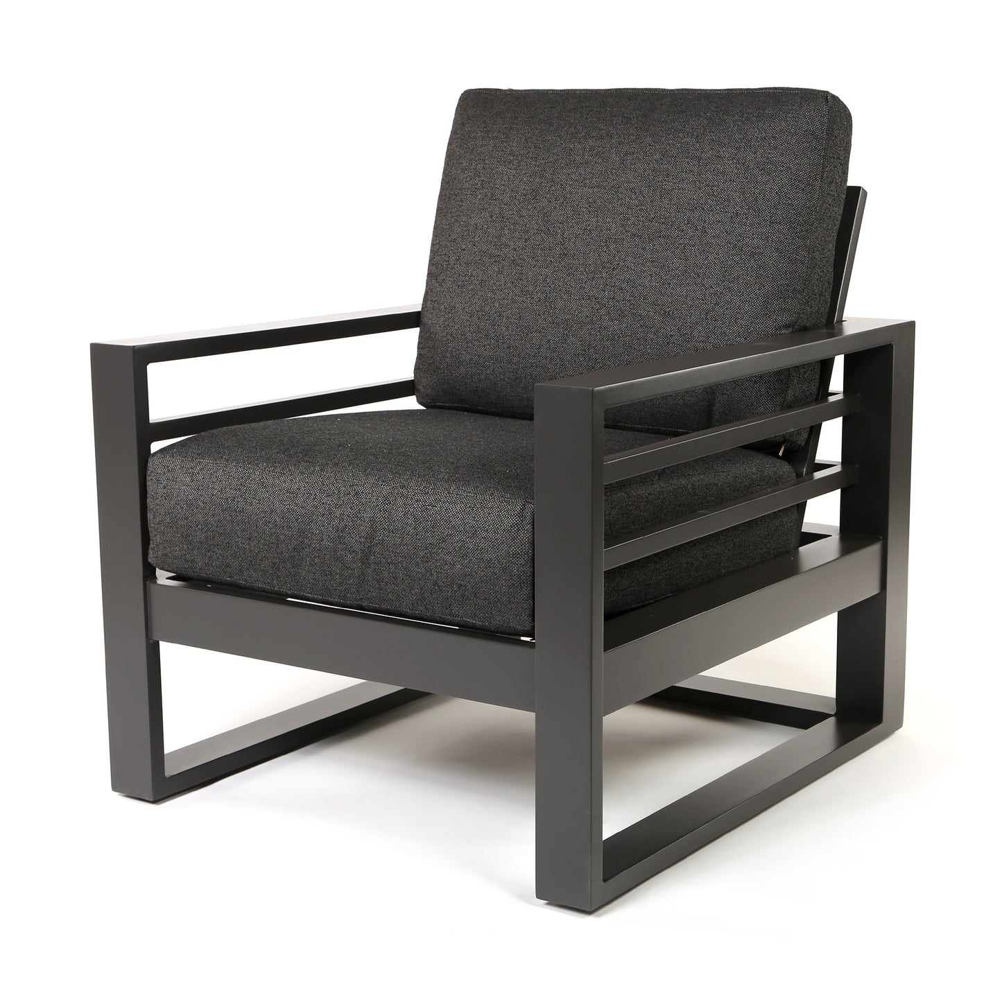Palermo High Back Club Chair Nurture Charcoal Cushions Graphite Finish, image 12