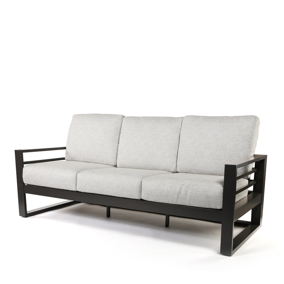 Palermo High Back Sofa Crosshatch Vapor Cushions Graphite Finish, image 12