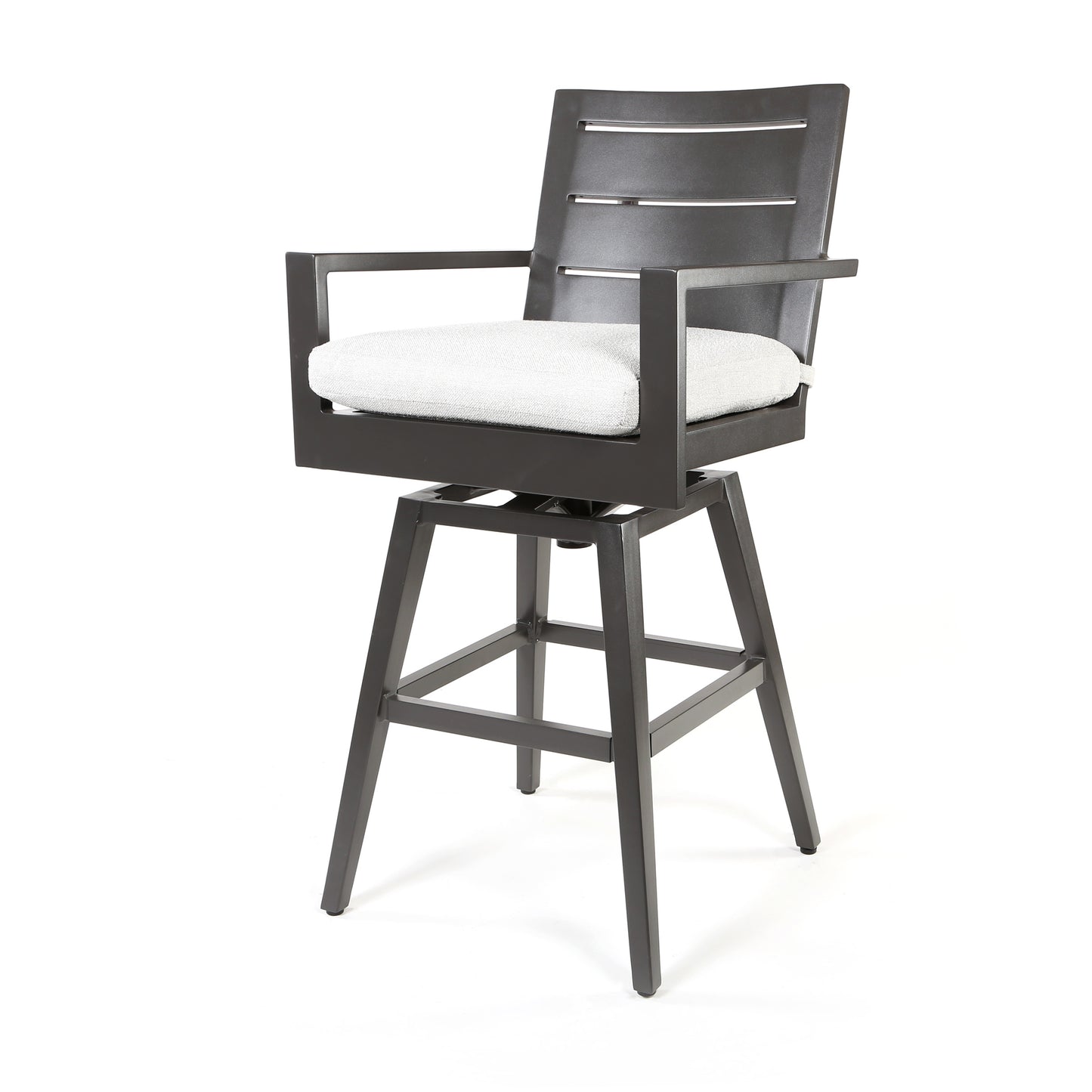 Palermo Swivel Barstool Nurture Pebble Cushion Graphite Finish, image 8