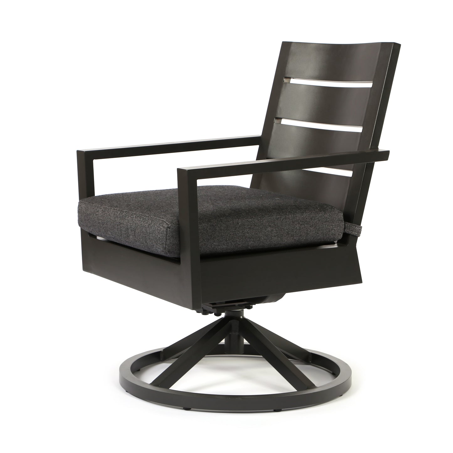 Palermo Swivel Dining Chair Nurture Charcoal Cushion Graphite Finish, image 6