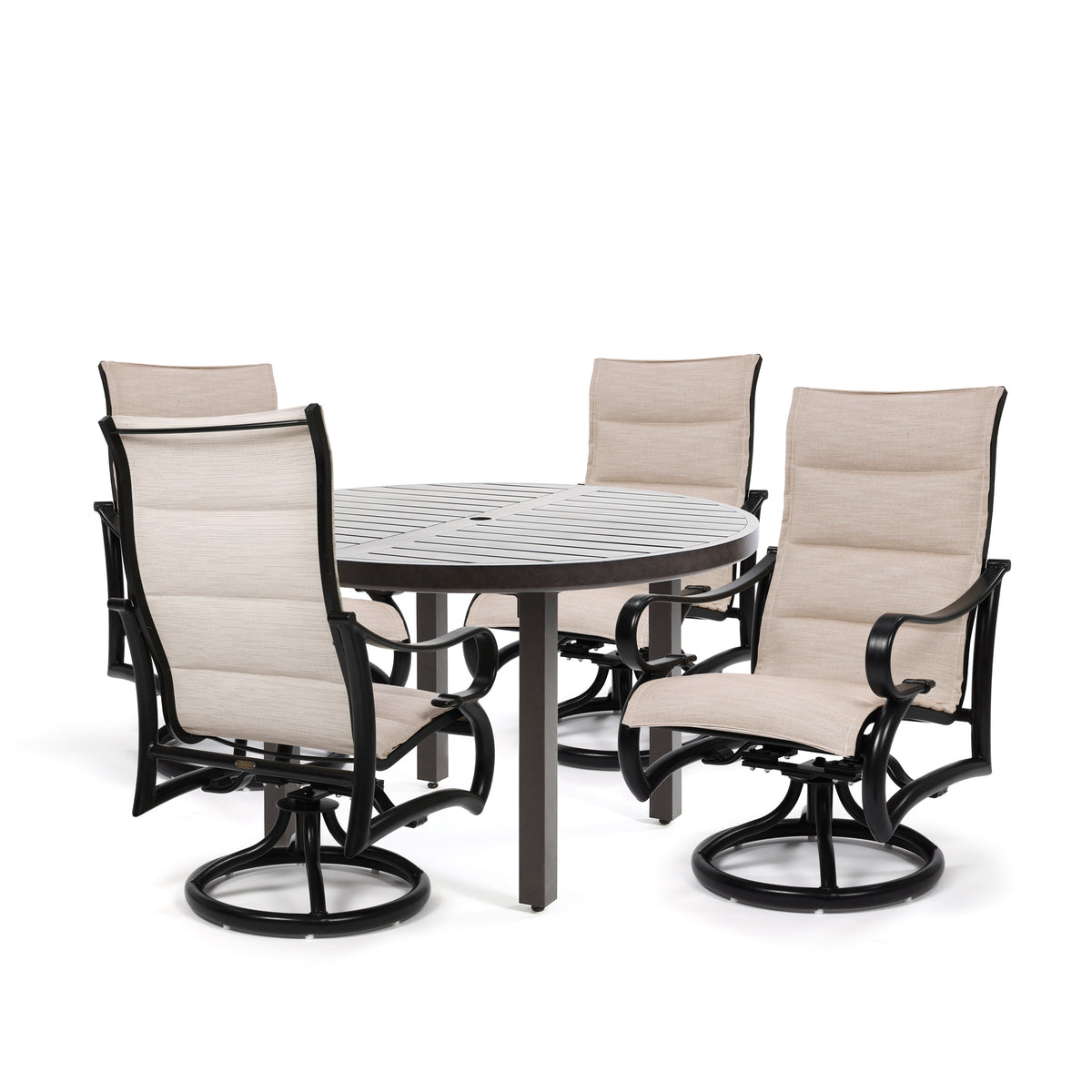 Passage Padded Sling 5 Piece Dining Set All Swivel Rockers, image 8
