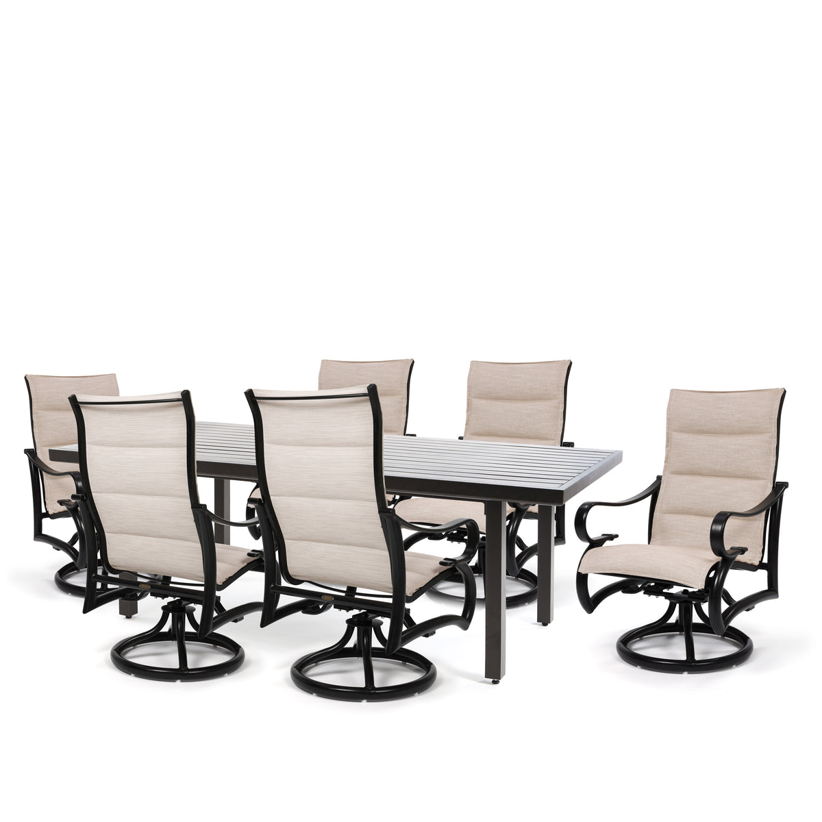 Passage Padded Sling 7 Piece Dining Set All Swivel Rockers, image 11