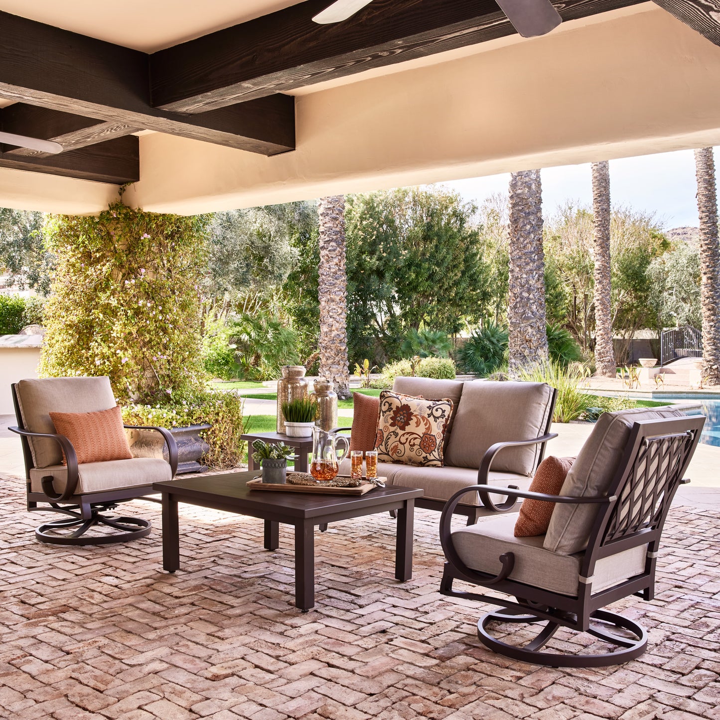 Sedona 5 Piece Loveseat Set Cast Ash Fabric Environemental, image 2