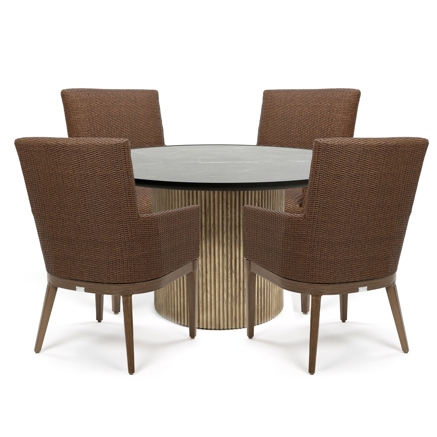 Siena 5 Piece Dining Set 4 Dining Arm Chairs Cedar Onyx Top, image 18