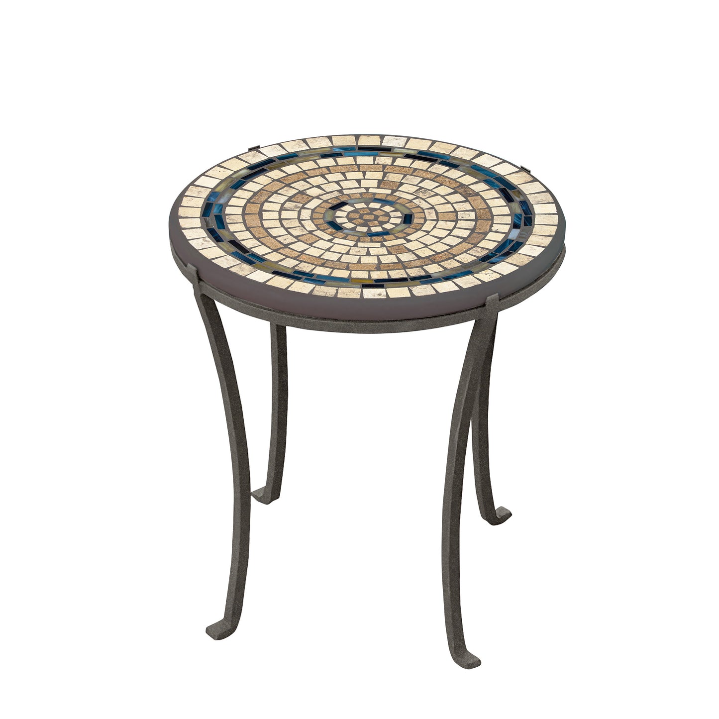 Slate Stone 18 Round Chaise Table Pewter Frame, image 12