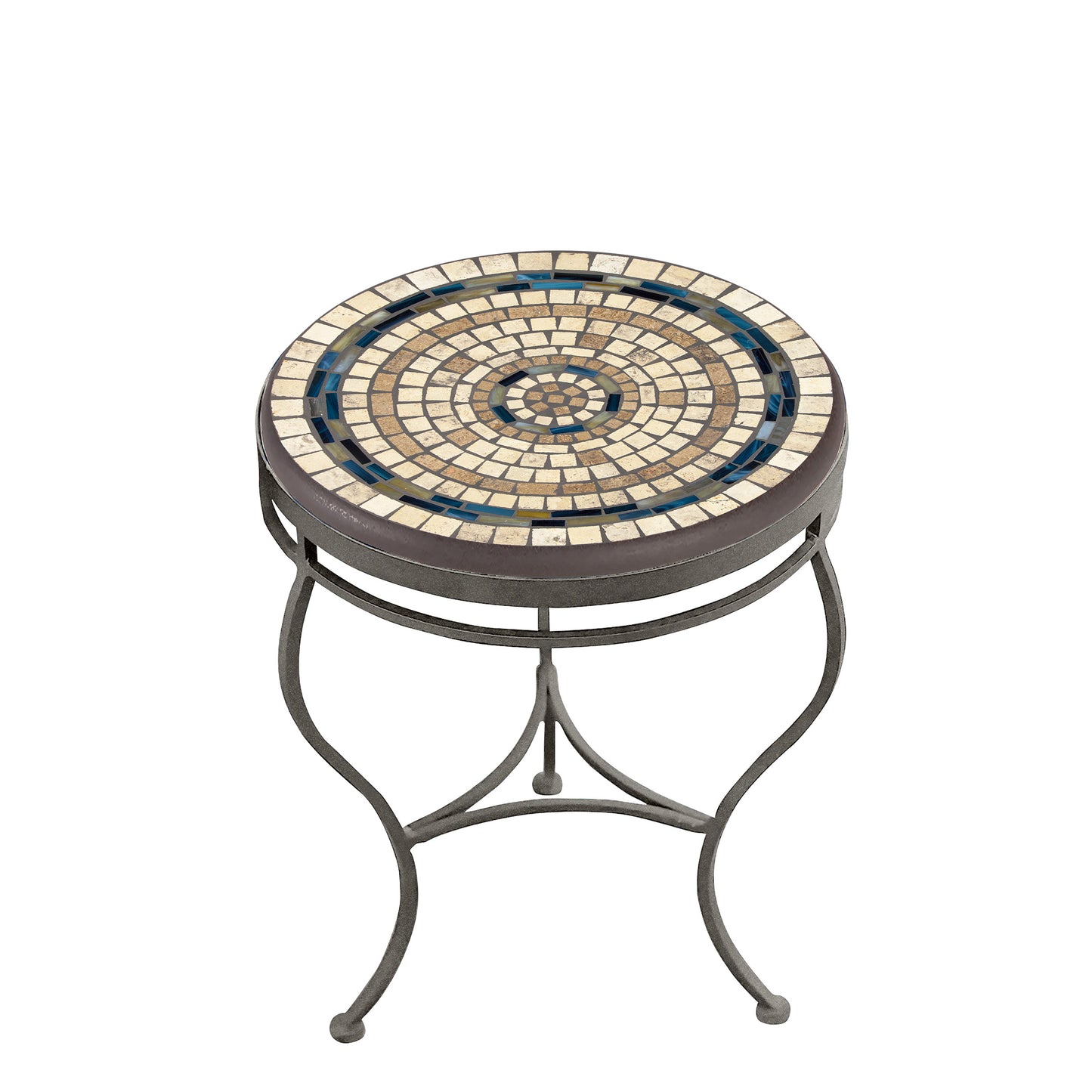 Slate Stone 18 Round Side Table Pewter Frame, image 12