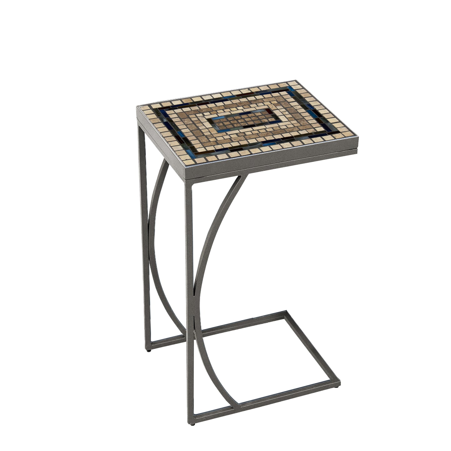 Slate Stone C Table Pewter Frame, image 12
