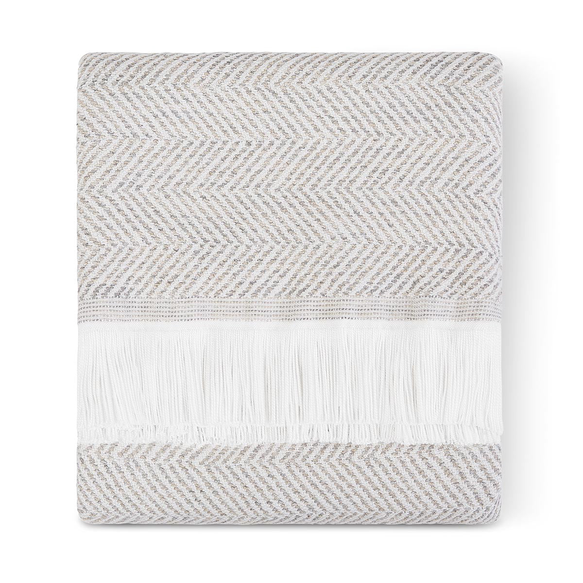 Sunbrella Herringbone Throw Cloud Folded, image 8