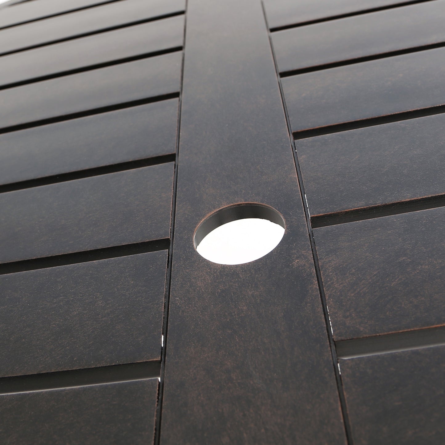 Trinidad Collection 48 Round Dining Table Autumn Rust Finish Detail, image 3