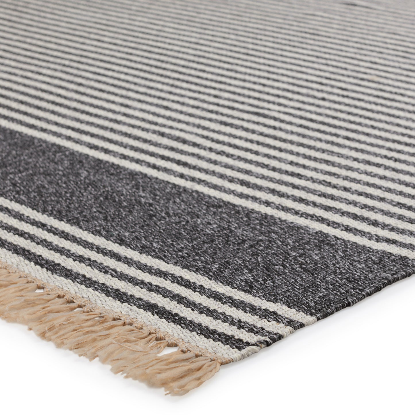 Vibe by Jaipur Living Strand Striped Dark Gray Beige Area Rug Morro Bay MRB01 Detail, image 4