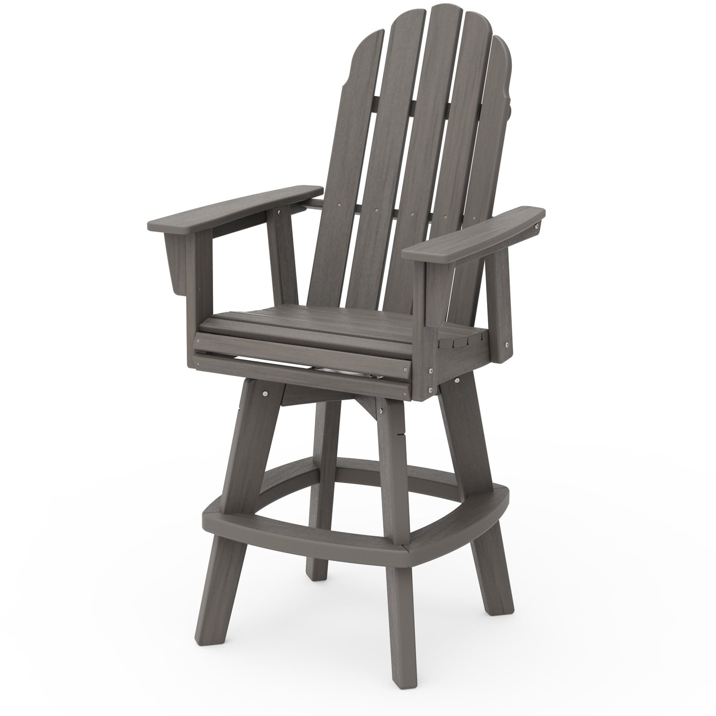 Vineyard Curveback Adirondack Swivel Bar Chair Driftwood, image 16