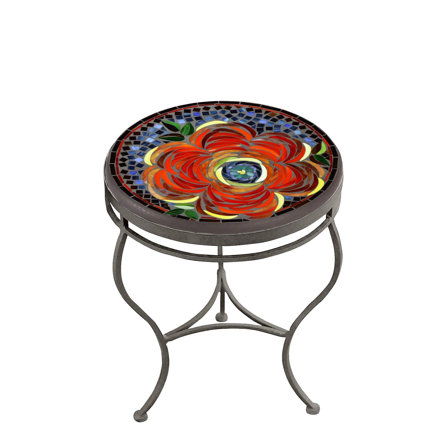 Zinnia 18 Round Side Table Pewter Frame, image 78
