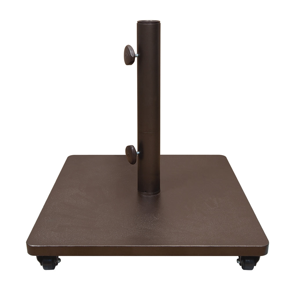 brown patio umbrella stand Treasure Garden Black Steel Umbrella Base with Casters