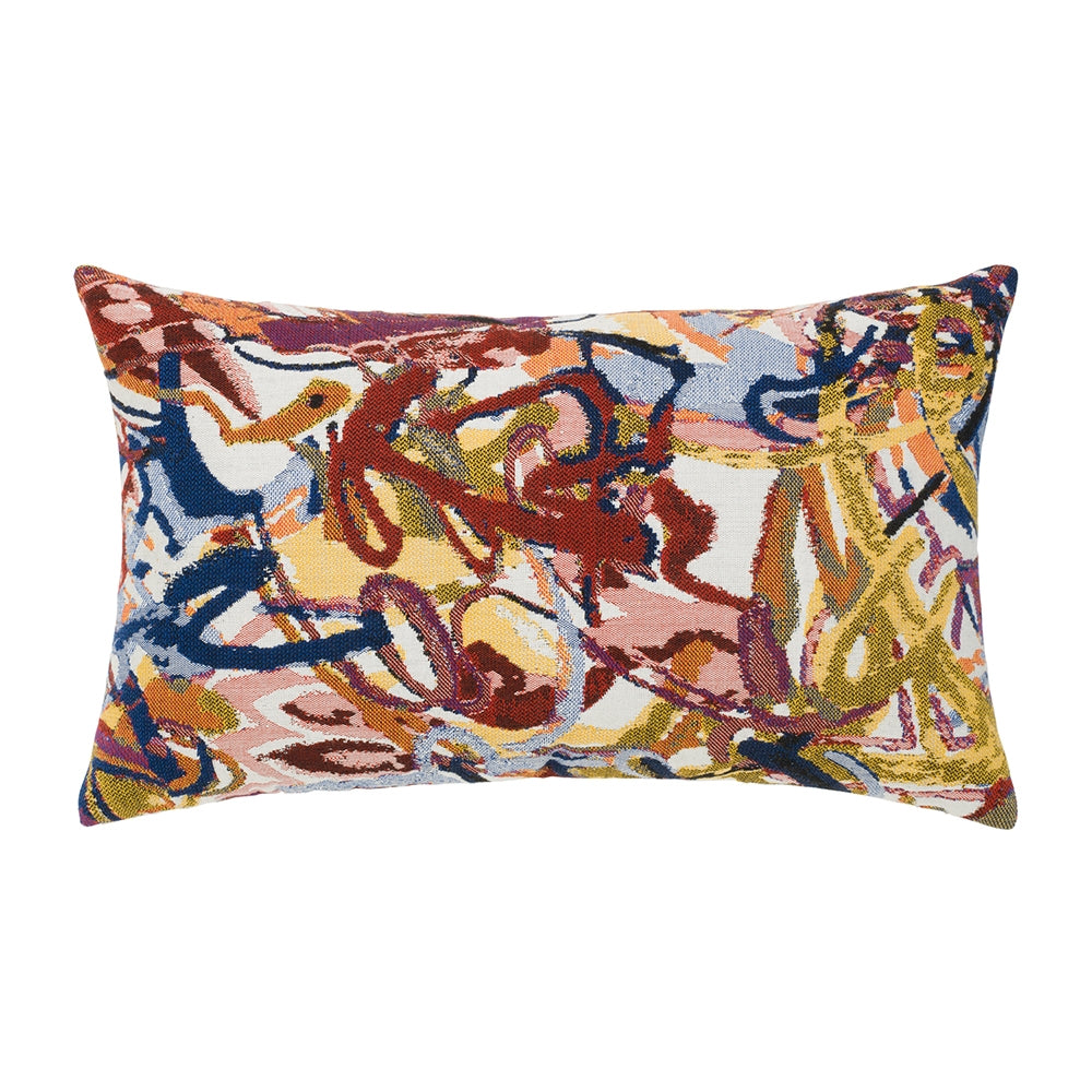 designer lumbar pillow graffiti, image 1