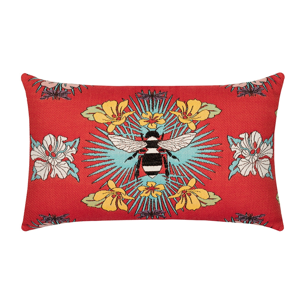 designer lumbar pillow tropical bee, image 1