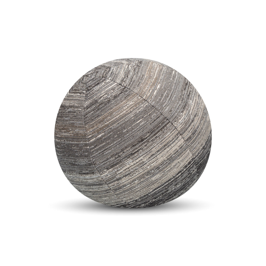 12" Round Elaine Smith Orb Pillow Textured Grigio