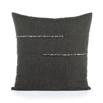 
                  20" Square Elaine Smith Pillow  Micro Fringe Carbon - Image 4
                