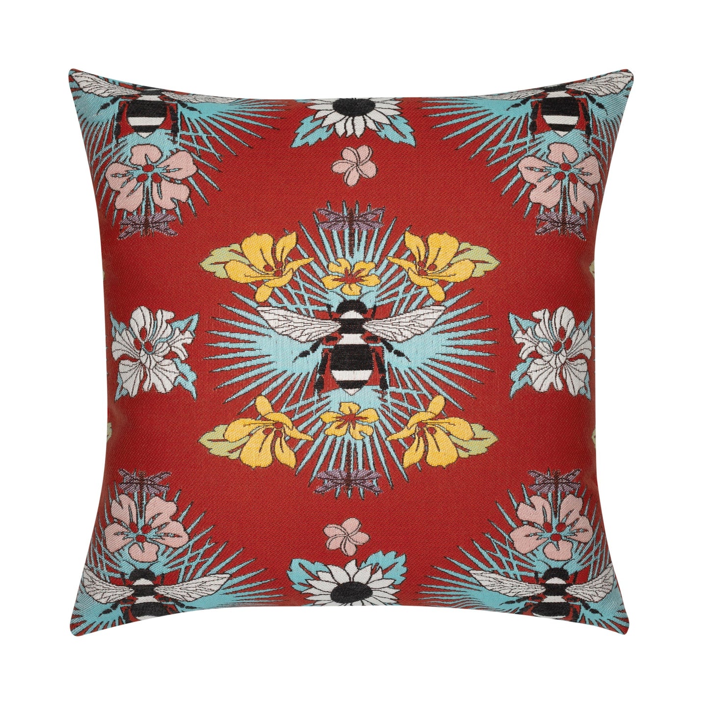 22 square designer throw pillow tropical bee, image 1