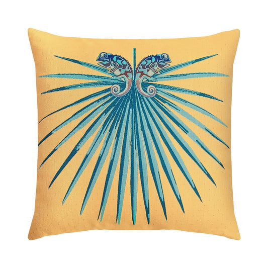 22 square designer throw pillow chameleon lagoon
