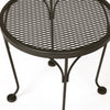 17 Round Mesh Top End Table Aztec Bronze Finish Detail