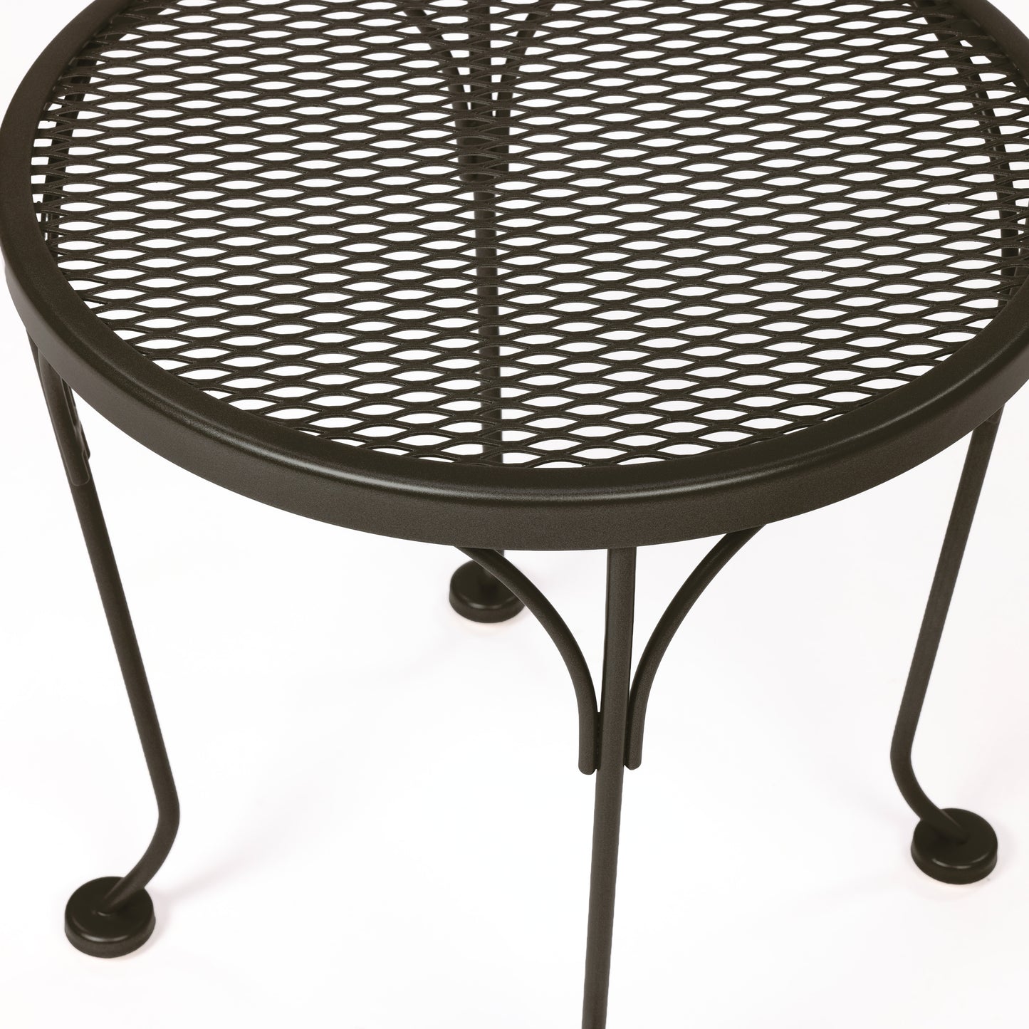 17 Round Mesh Top End Table Aztec Bronze Finish Detail, image 2