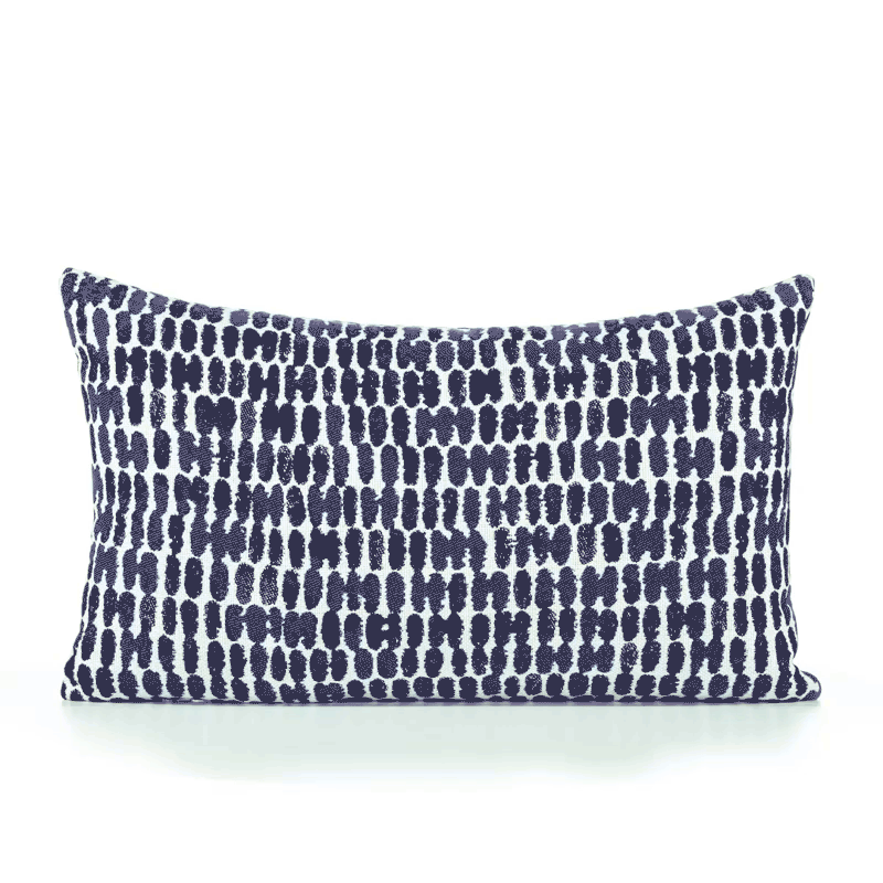 12" x 20" Elaine Smith Pillow  Thumbprint Indigo, image 3