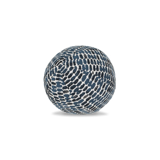 12" Round Elaine Smith Orb Pillow Thumbprint Indigo