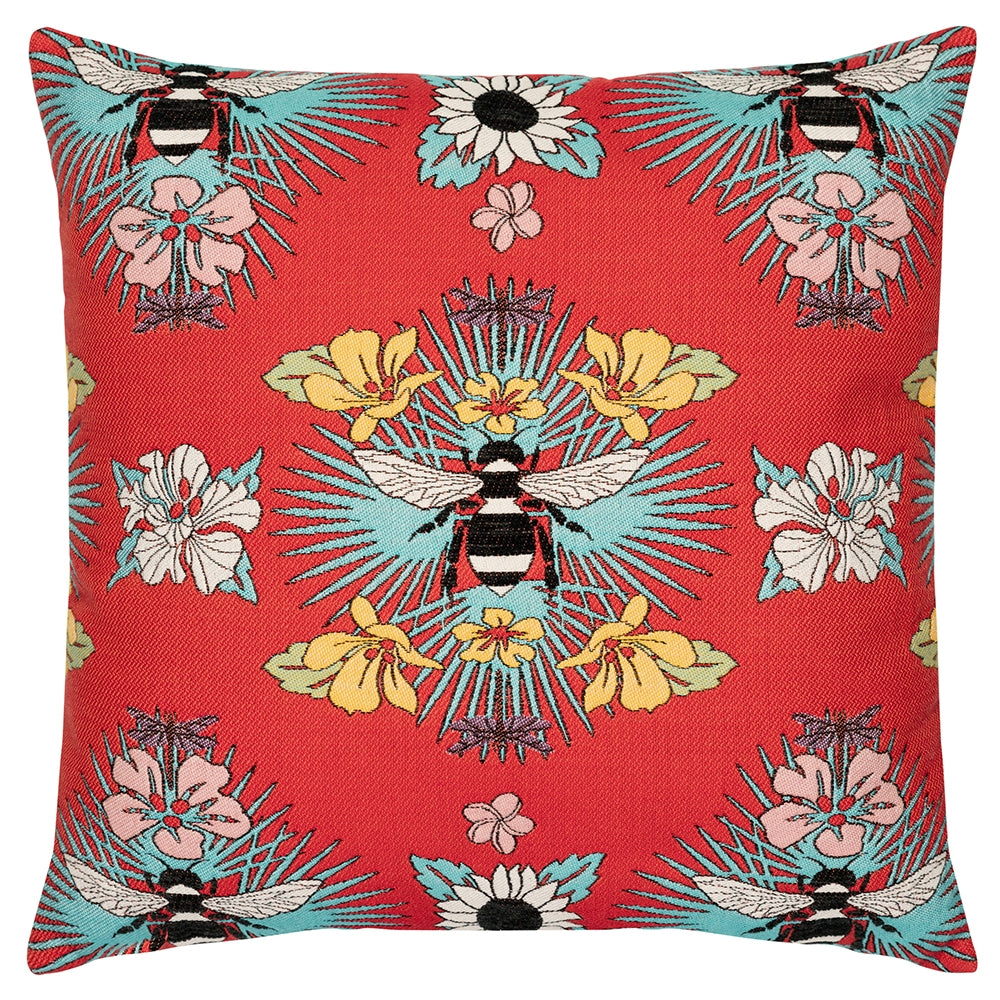22" Square Elaine Smith Pillow  Tropical Bee