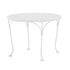 24 Round Mesh Top End Table Hammered White