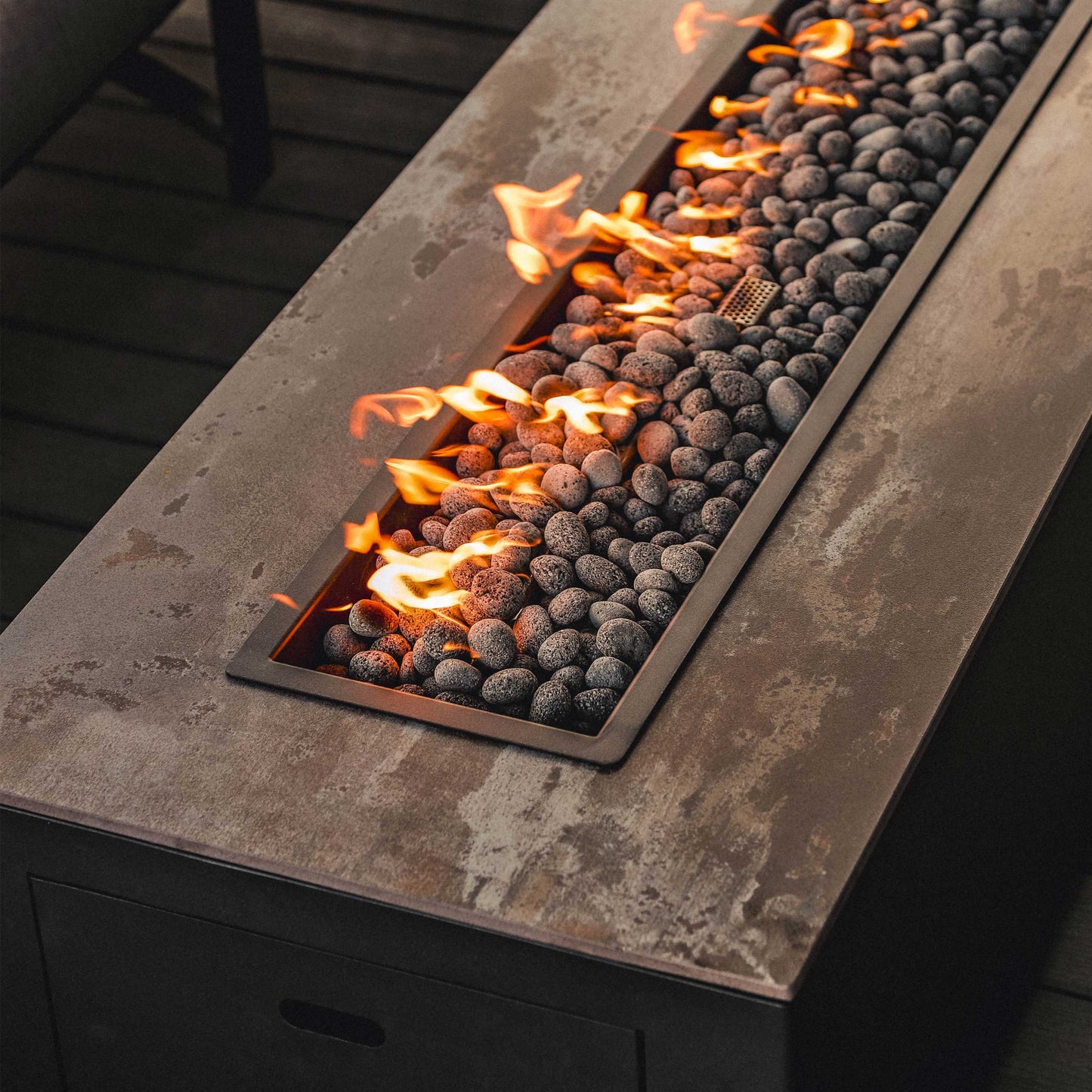 25 x 65 Moda Fire Pit Graphite Finish Trillium Top Environmental, image 4