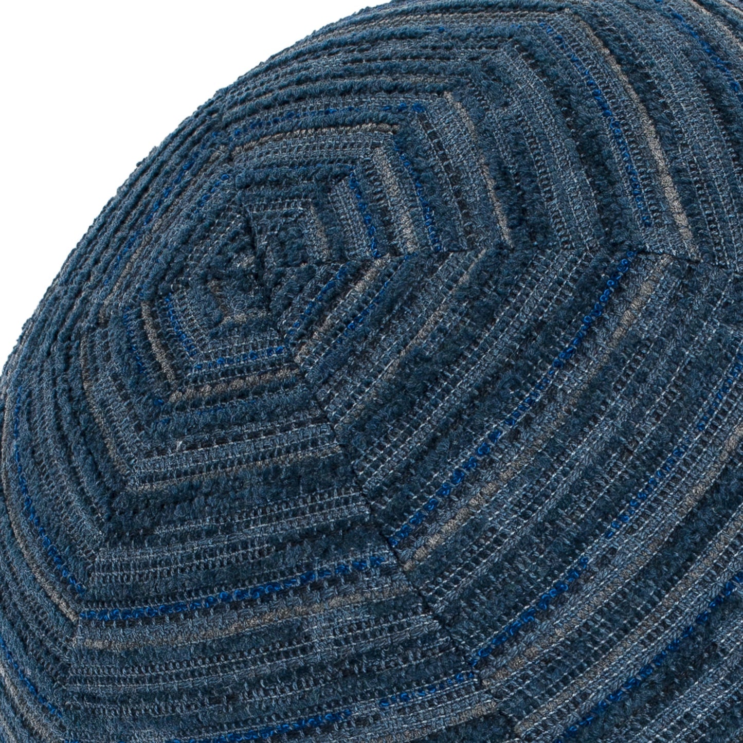 12" Round Elaine Smith Orb Pillow Luxe Stripe Indigo, image 2