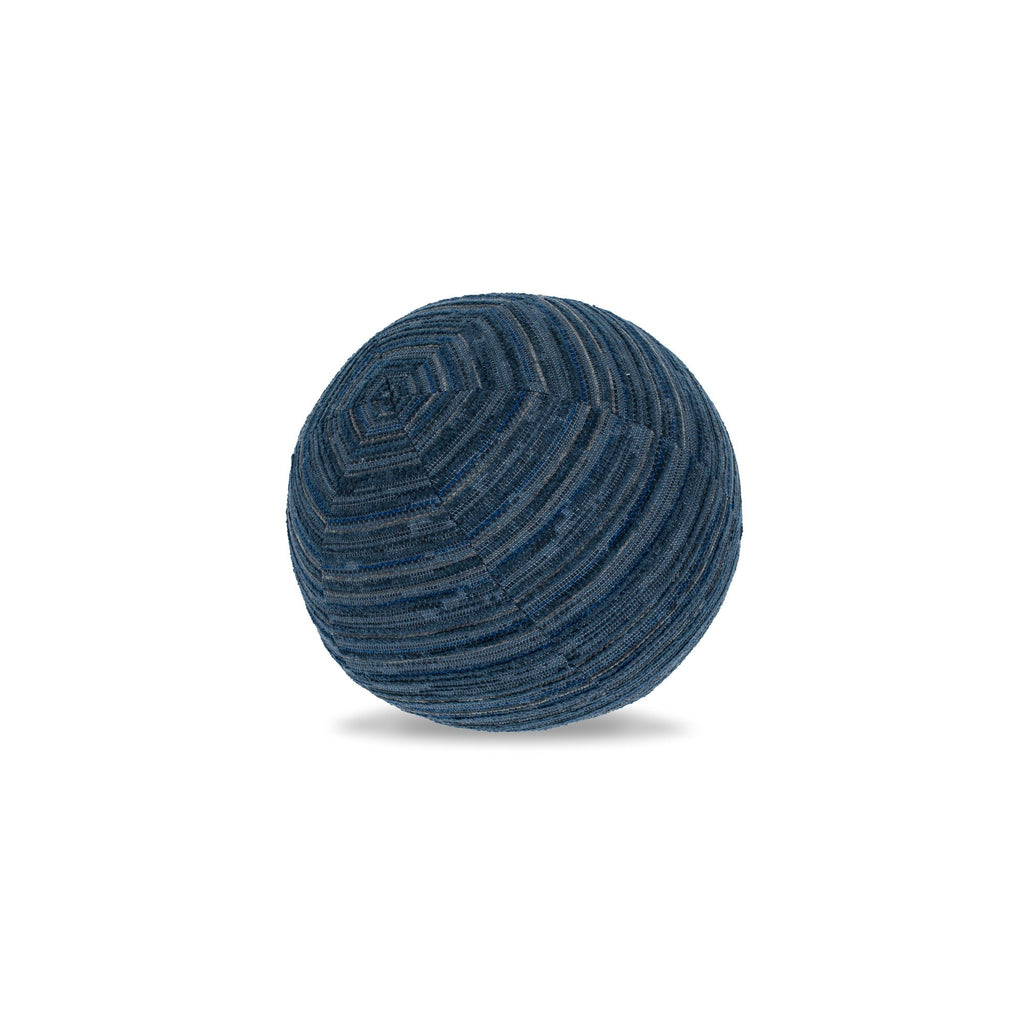 12" Round Elaine Smith Orb Pillow Luxe Stripe Indigo