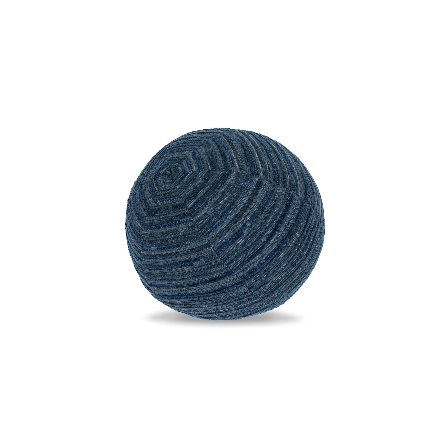 12" Round Elaine Smith Orb Pillow Luxe Stripe Indigo, image 1