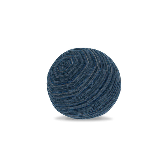 12" Round Elaine Smith Orb Pillow Luxe Stripe Indigo