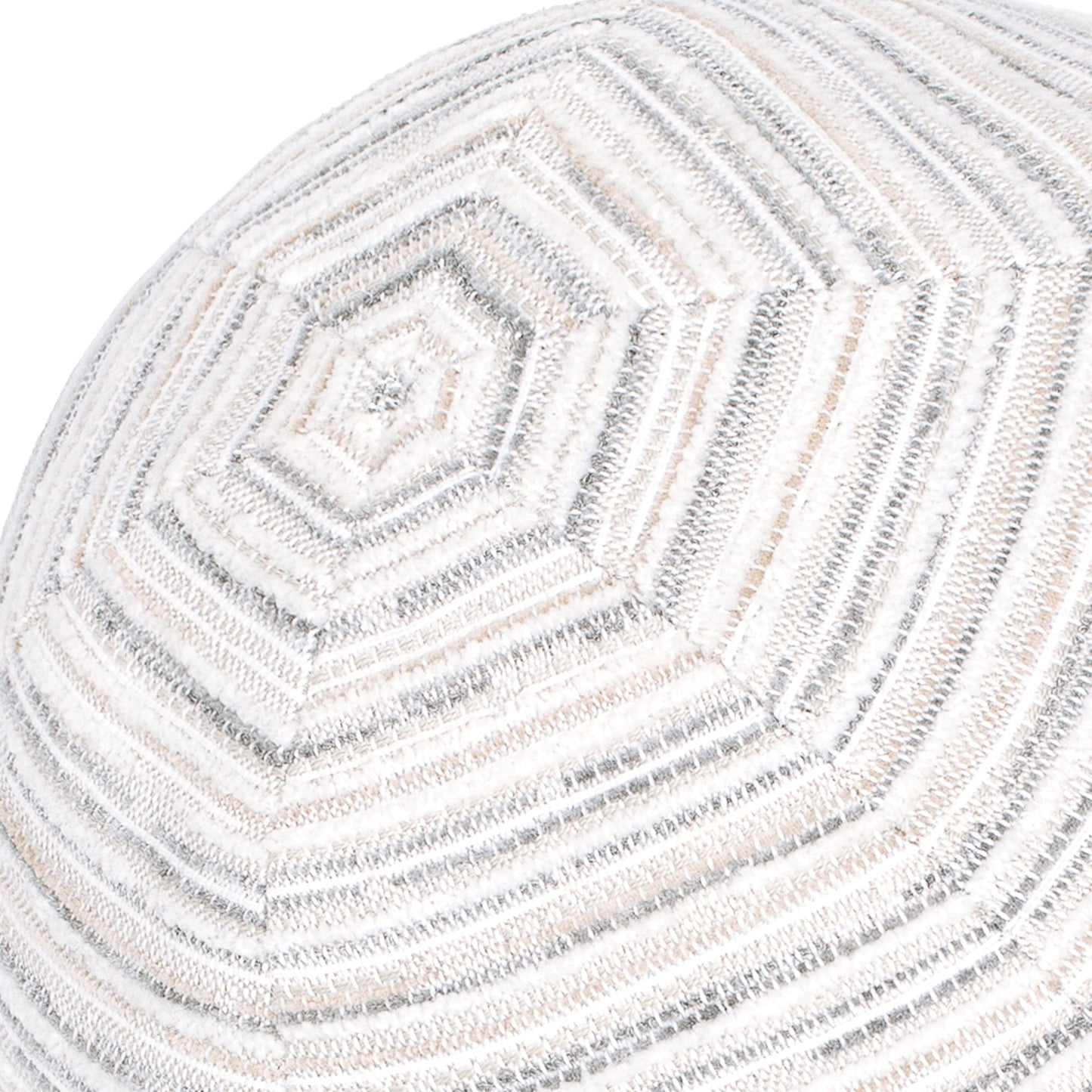 12" Round Elaine Smith Orb Pillow Luxe Stripe Pebble, image 2