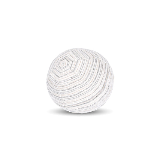 12" Round Elaine Smith Orb Pillow Luxe Stripe Pebble