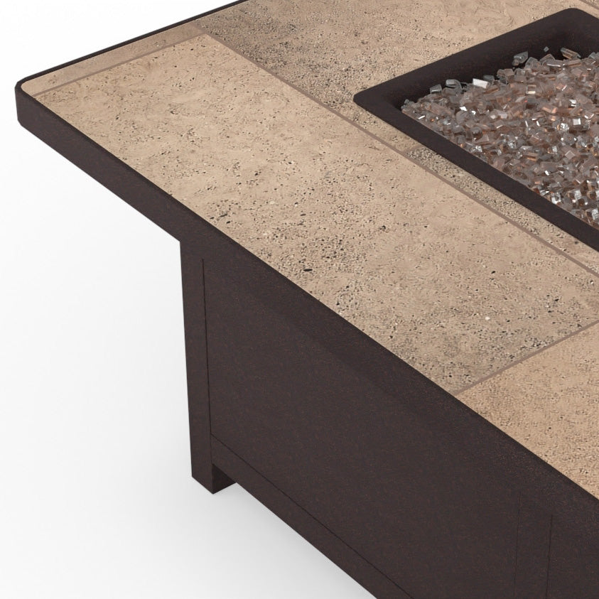 30x50 Chat Height Capri Fire Pit Canyon Taupe Top Detail