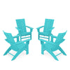 4 Piece Modern Curveback Adirondack Conversation Set Aruba