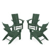 4 Piece Modern Curveback Adirondack Conversation Set Green