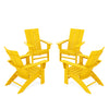 4 Piece Modern Curveback Adirondack Conversation Set Lemon