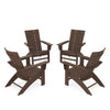 4 Piece Modern Curveback Adirondack Conversation Set Mahogany