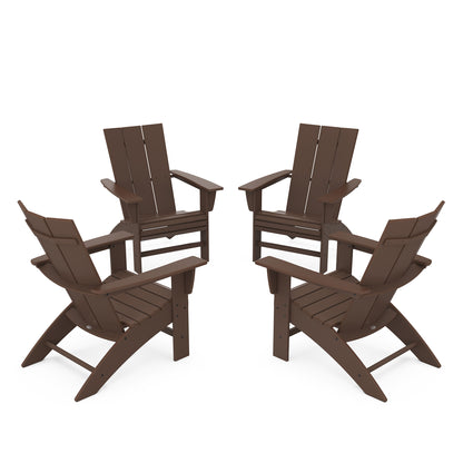 
                  4 Piece Modern Curveback Adirondack Conversation Set Mahogany - Image 12
                