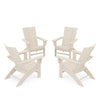 4 Piece Modern Curveback Adirondack Conversation Set Sand