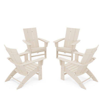 
                  4 Piece Modern Curveback Adirondack Conversation Set Sand - Image 15
                