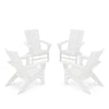 4 Piece Modern Curveback Adirondack Conversation Set White