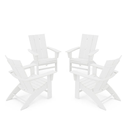 
                  4 Piece Modern Curveback Adirondack Conversation Set White - Image 19
                