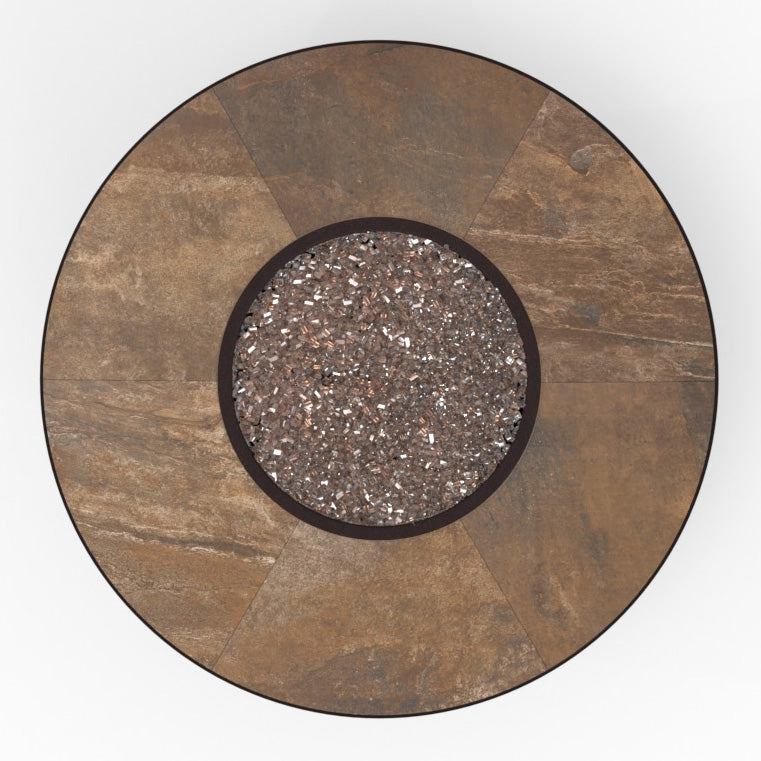 42 Round Chat Height Capri Fire Pit Cabaletta Top View, image 3