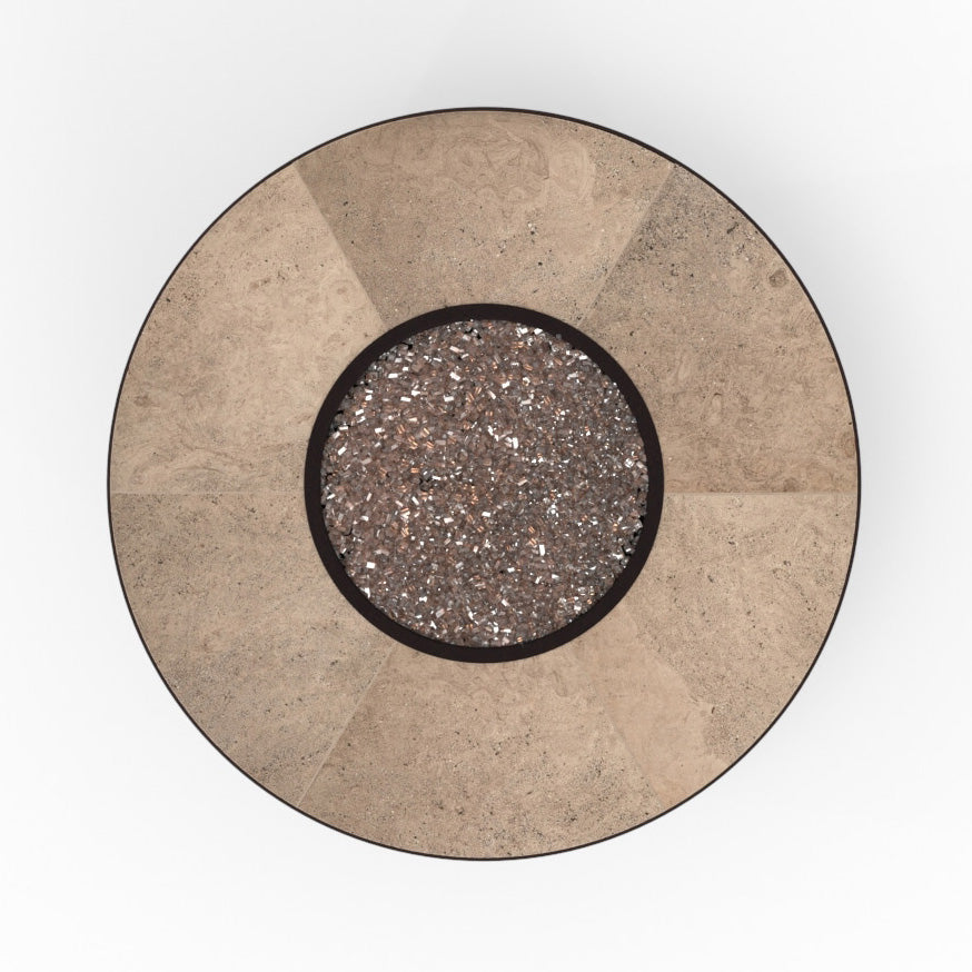 42 Round Chat Height Capri Fire Pit Canyon Taupe Top View