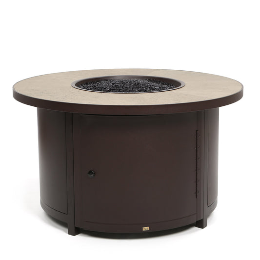 42 Round Chat Height Capri Fire Pit Canyon Taupe Top